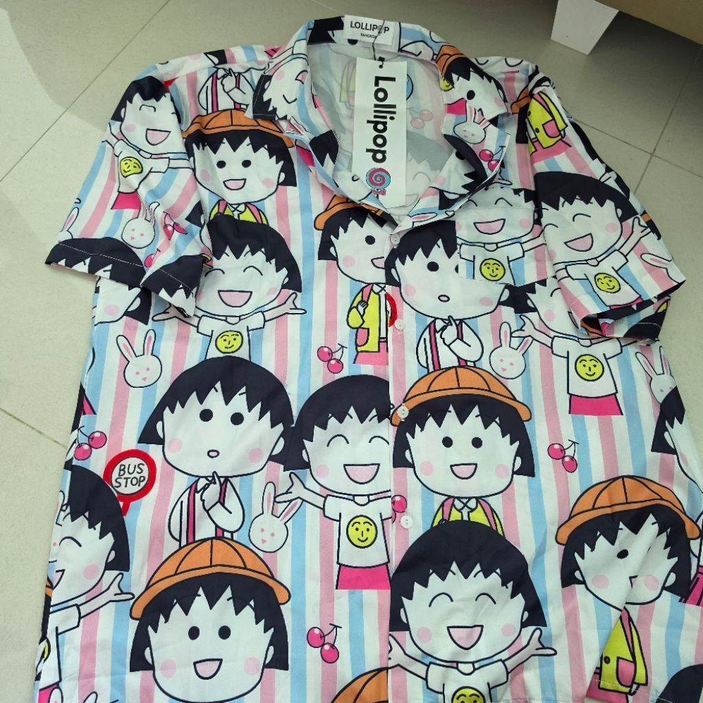 kemeja chibi maruko chan lollipop original bangkok new