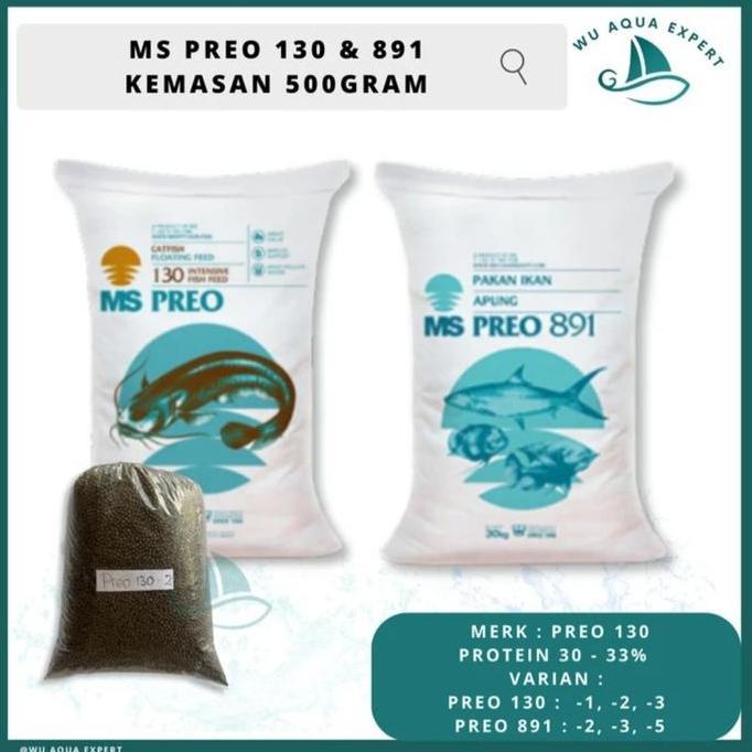 NEW PREO 130 Pelet Pakan Ikan Lele, Gurami, Nila, Patin Ternak Budidaya MS