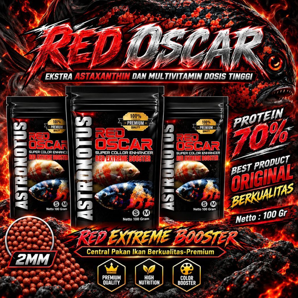Red Oscar Pelet ikan oscar 100gr Original