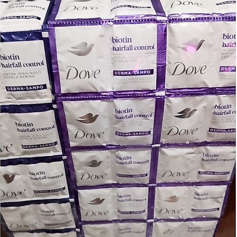 12 Sachet Shampoo & Conditioner Dove Renceng 10ml - Hairfall Control, Perawatan Rambut Praktis