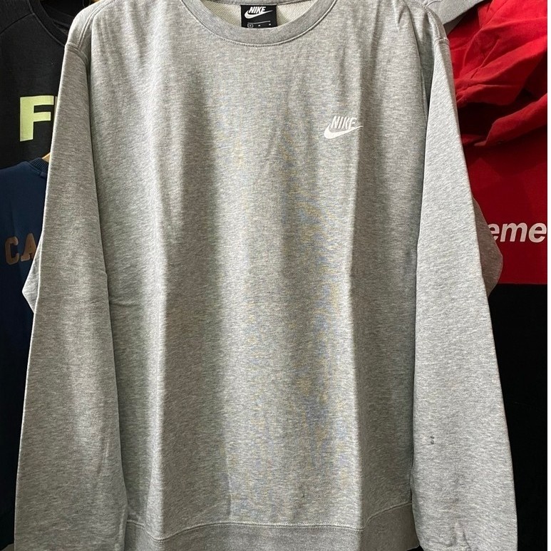 (71x60cm tanpa ditarik) CN crewneck sweater sweatshirt Nike logo bordir abu misty ash/grey