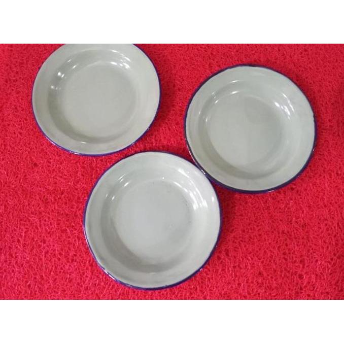 Piring Seng 14 Polos Dec / Piring Polos Seng ukuran 14cm / Piring Jadul Polos 1lsn 12pcs