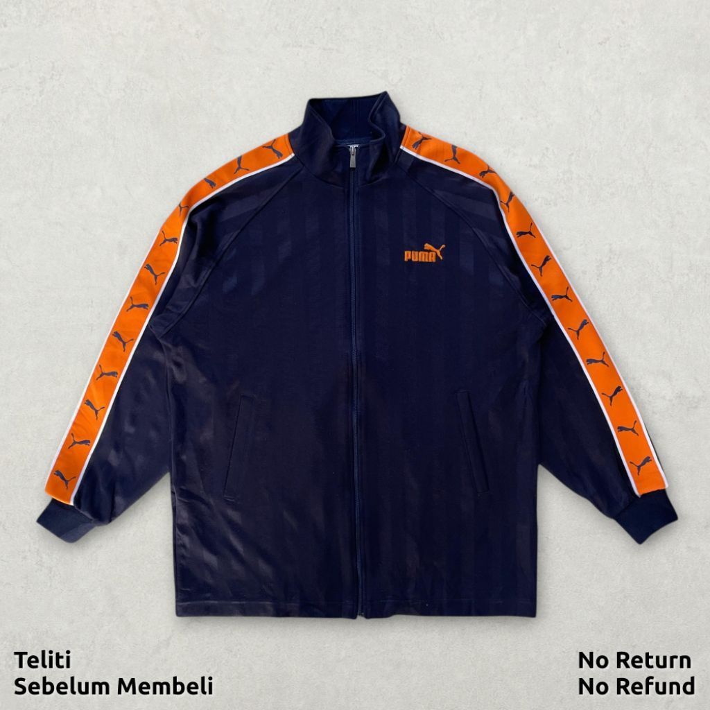 Jaket Tracktop Puma Navy Spell Out