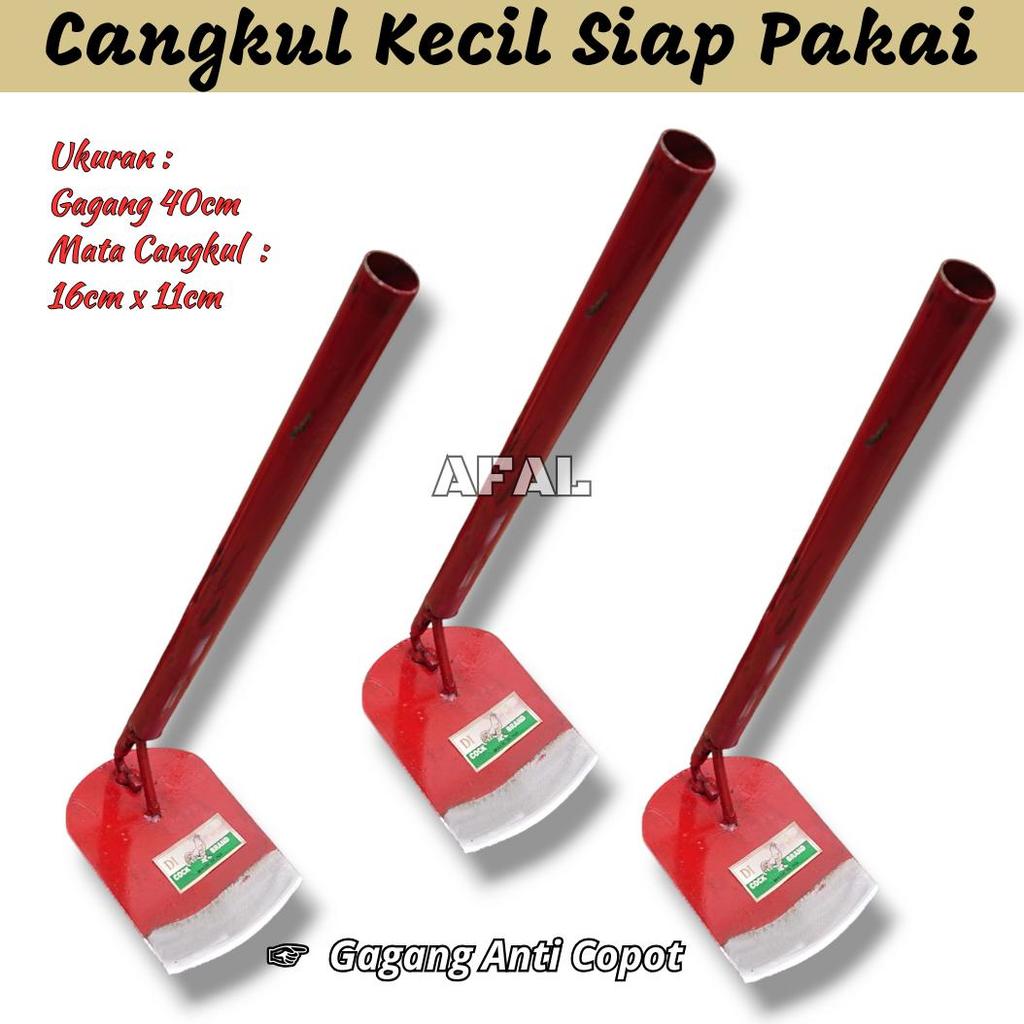 Cangkul Mini Tajam Gagang Anti Copot - Cangkul Rumput Gagang Besi Siap Pakai - Cangkul Dangir Super 