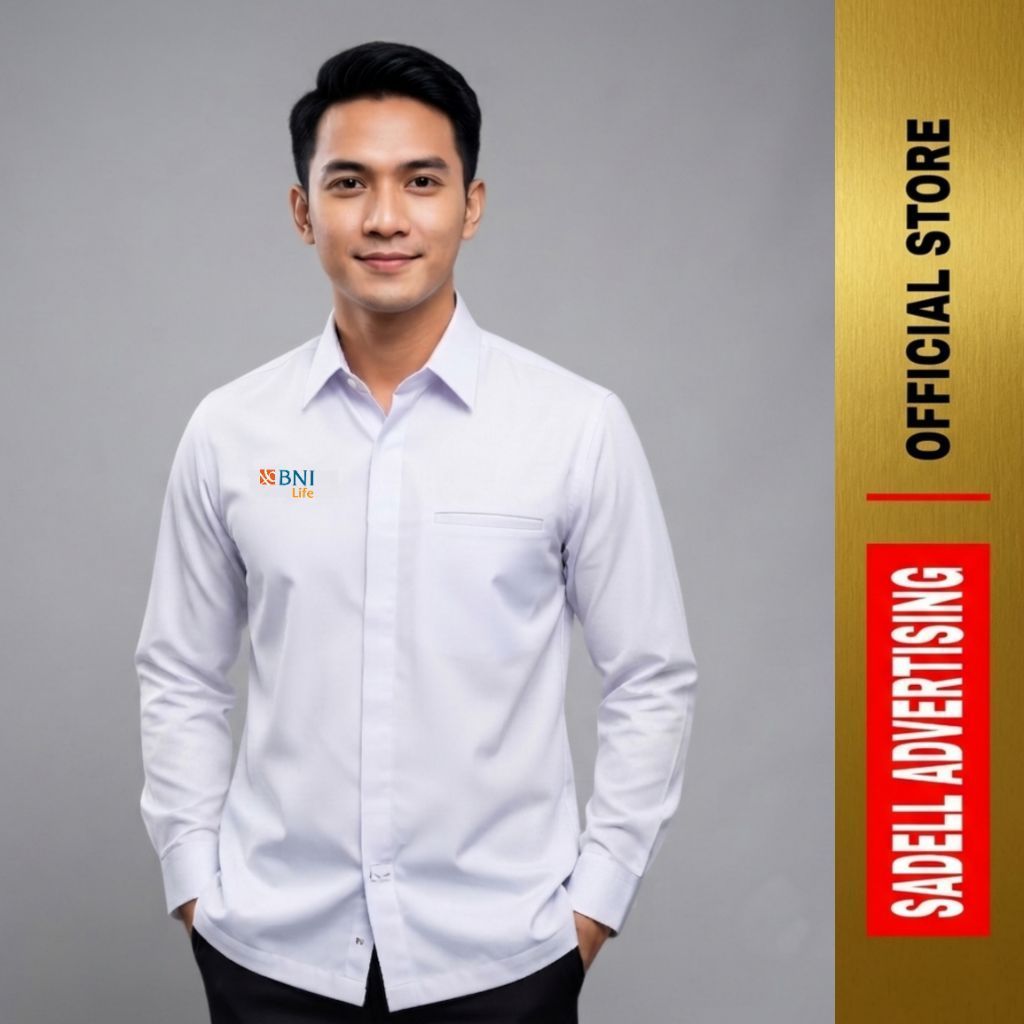 Kemeja BNI LIFE Lengan Panjang / Pendek / Baju Kerja BNI Life / Seragam Bank BNI Life Drill Premium