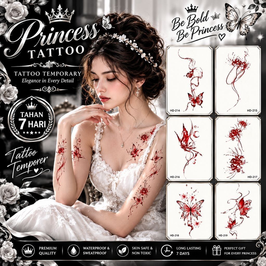 TATTO | Tatto temporer [ Red butterfly ] Sticker tatto