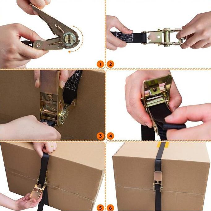 5m/10mTali Pengikat Kargo Tali Pengikat Sabuk Truk Tali Krek Sound 5/10 Meter Bercahaya Rachet Tie D