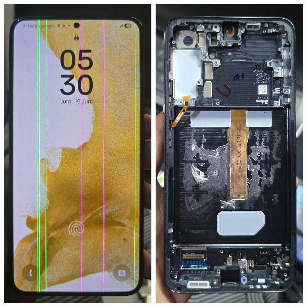 Lcd copotan Samsung s22 plus minus garis