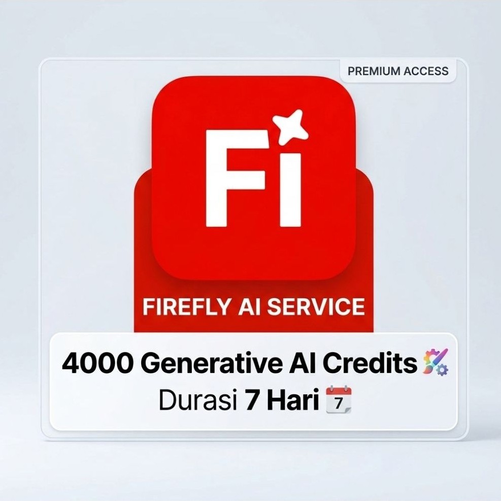 Adobe Firefly AI Service 4000 Kredit AI Generatif Akses Premium Durasi 7 Hari