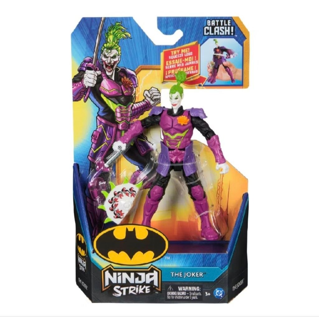NINJA STRIKE BATTLE CLASH THE JOKER ACTION FIGURE DC BATMAN JOKER MAINAN KOLEKSI ANAK ORIGINAL SPIN 