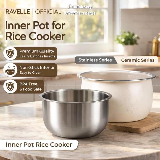 Ravelle Inner Pot Rice Cooker Low Carbo - Inner Pot Rice Cooker