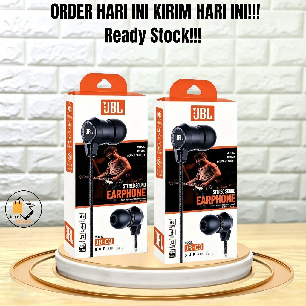 Headset Earphone JBL JB-03 Stereo Super ExstraBass Original