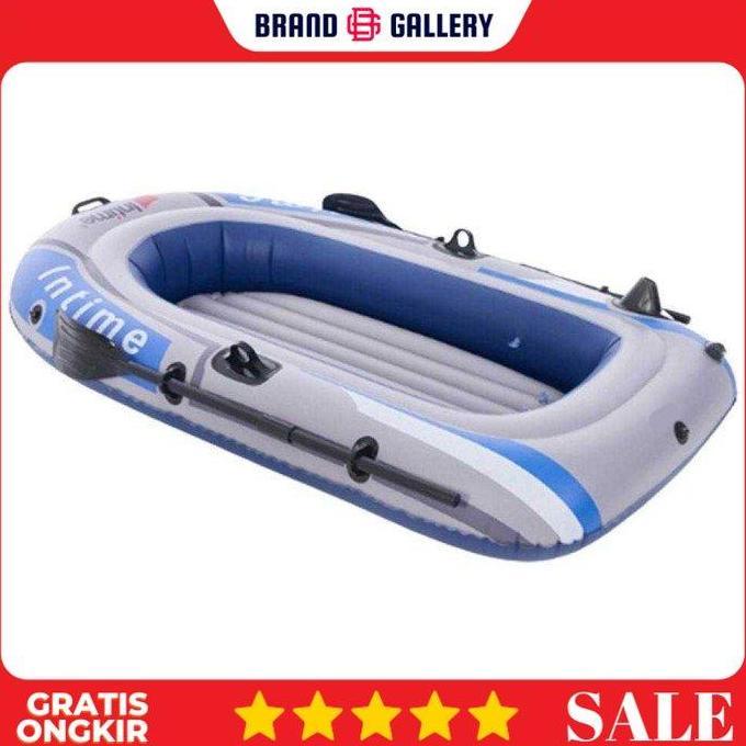 NEW INTIME 400 Perahu Karet Mancing Inflatable Fishing Boat 4 Person