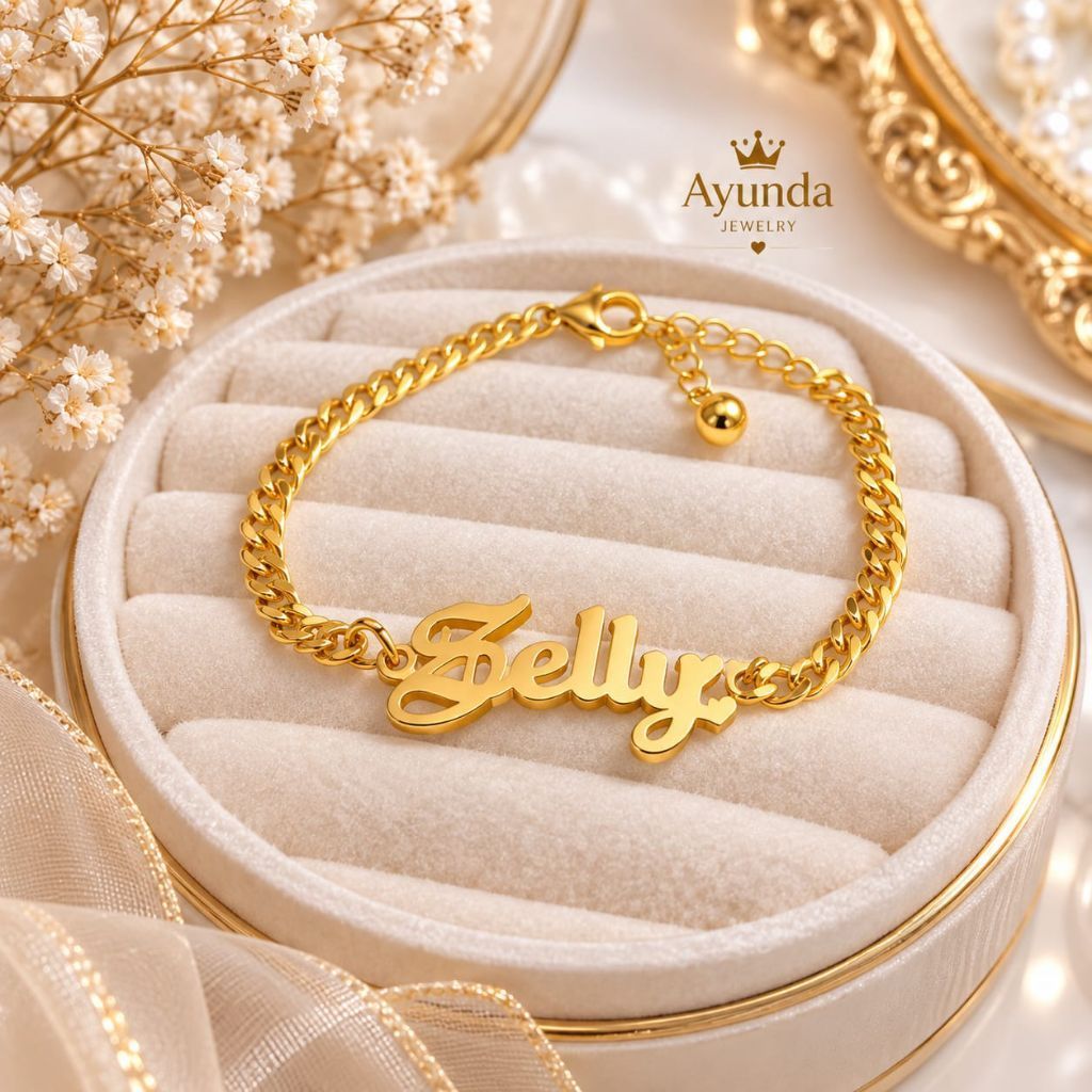 Gelang Nama anak/Dewasa/bayi titanium rantai