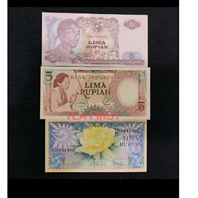 (SET 3 LEMBAR) 5 RUPIAH BEDA GENERASI ORIGINAL GRESS