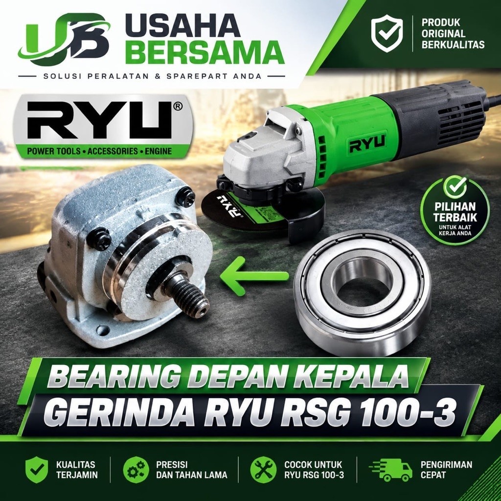 Bearing Depan Kepala Gerinda RYU RSG 100-3 Laher Laker Lahar Spindle Kepala Mesin Gerinda