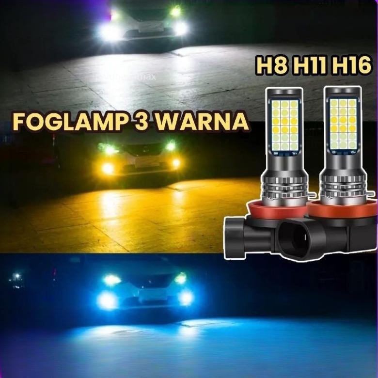 Tahan Lama LED FOGLAMP 3 WARNA H8 H11 H16 AVANZA XENIA CALYA SIGRA AGYA AYLA ERTIGA JAZZ BRIO ROCKY 
