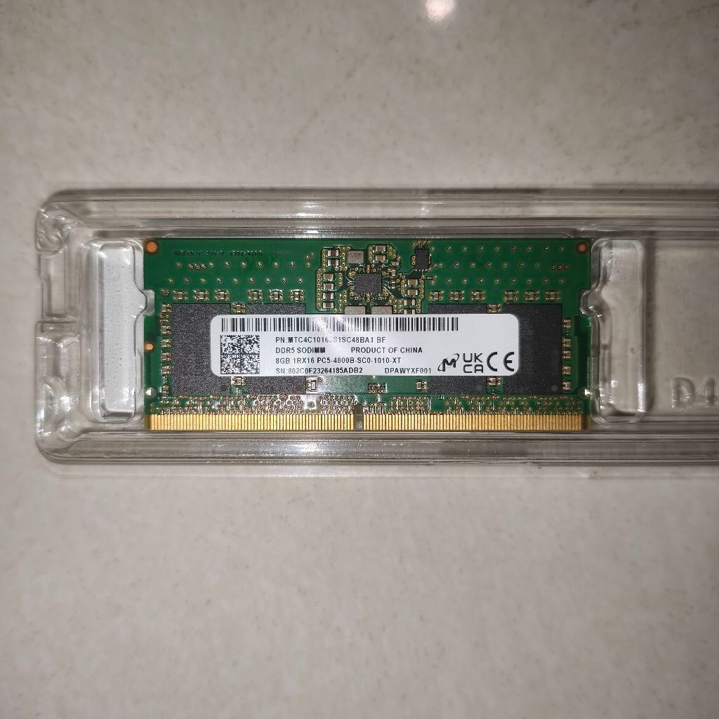 RAM DDR5 8GB SODIMM 4800MHz - Micron (Ram Laptop)