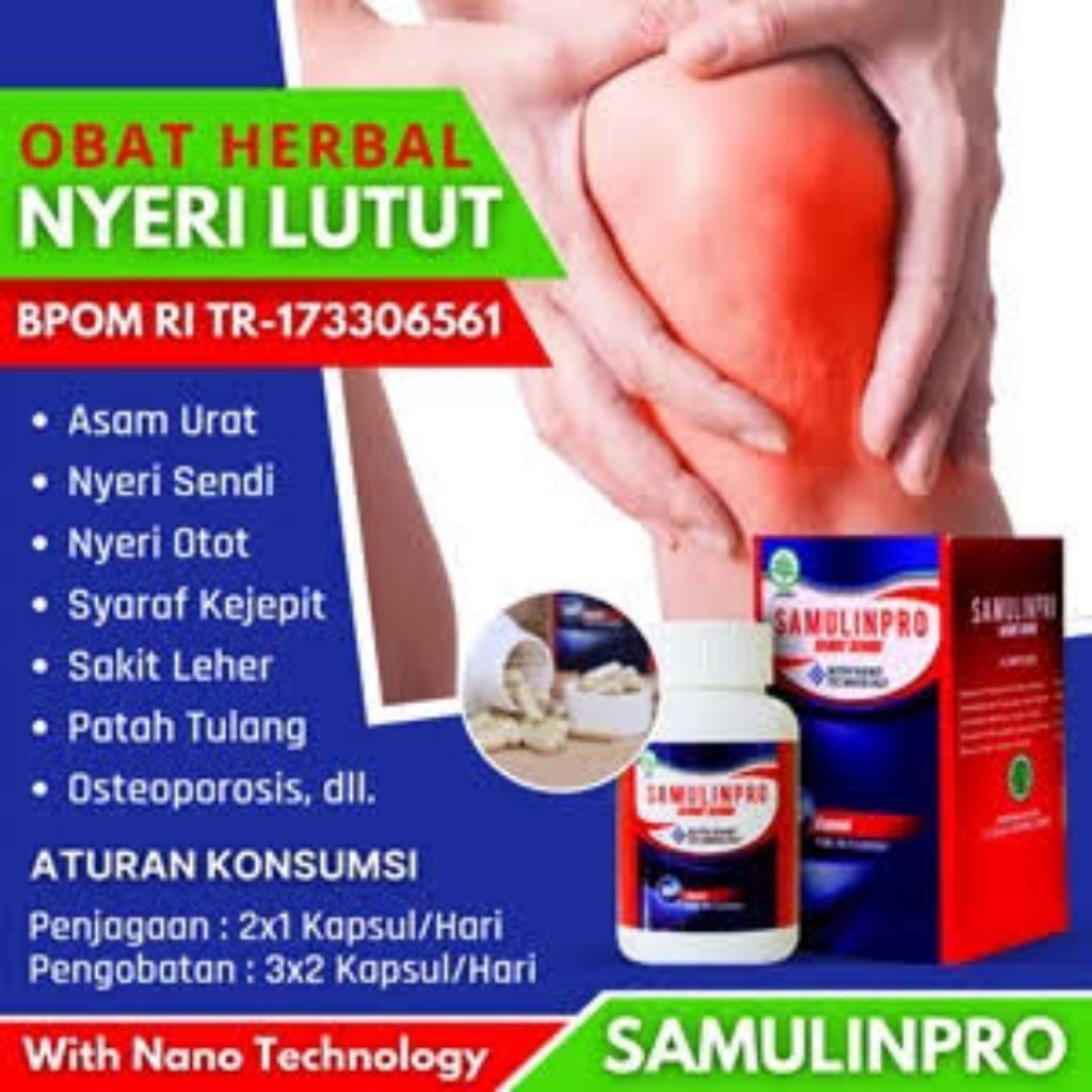 SAMULIN PRO OBAT HERBAL TULANG & SENDI REUMATIK SYARAF KEJEPIT 100 KAPSUL