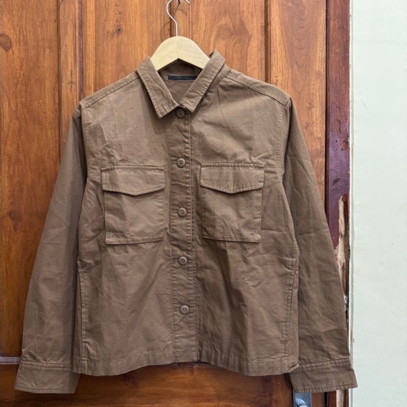UNIQLO MILITARY RIPSTOP JACKET MOCCA POCKET SIZE M