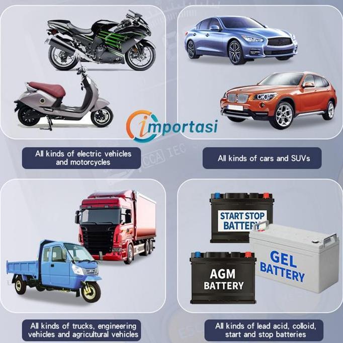 Foxsur Smart Battery Tester Aki Mobil Motor 200Ah Health Analizer Scan