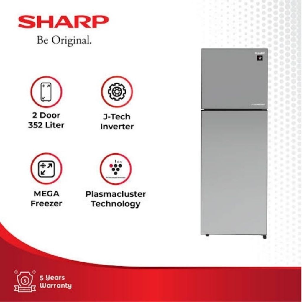 KULKAS SHARP SJ 456 GI-MS / KULKAS SHARP 2 PINTU INVERTER / KULKAS SHARP 456 GI-MS INVERTER 352 LITE