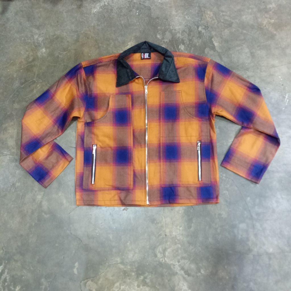 Work Jacket Corduroy Collar Plaid III