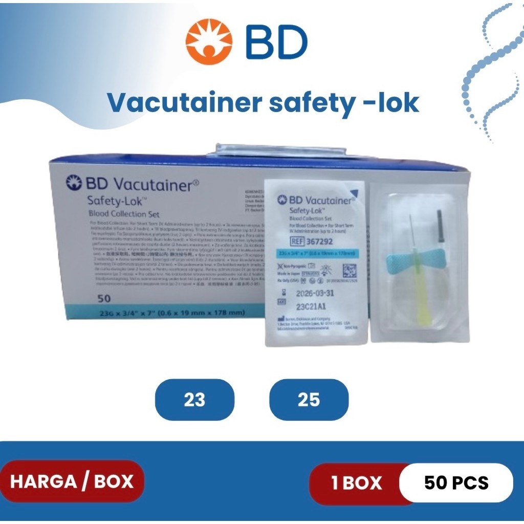 Wing Set BD vacutainer No 23, 25 Harga/Box
