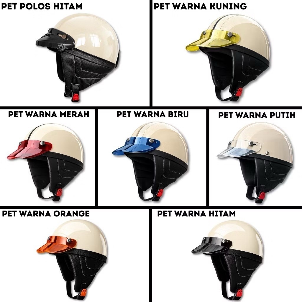 HELM DEWASA chips retro pet transparan//helm bogo chips vespa