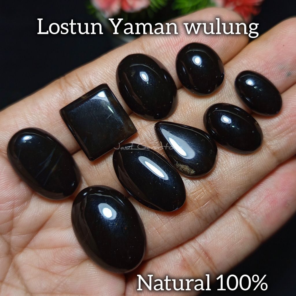 batu Yaman wulung natural/lostun batu akik yaman wulung/batu kecubung api/batu akik