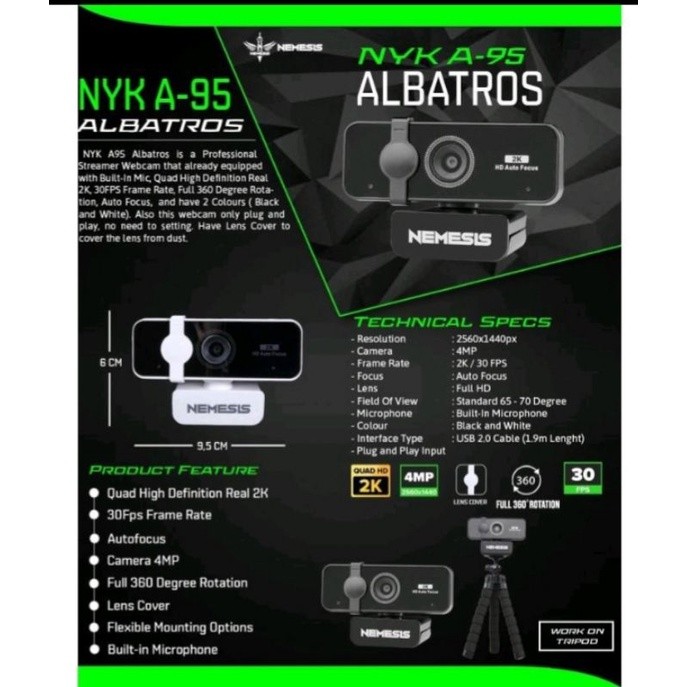 webcam external laptop /PC CAMERA NYK NEMESIS A95