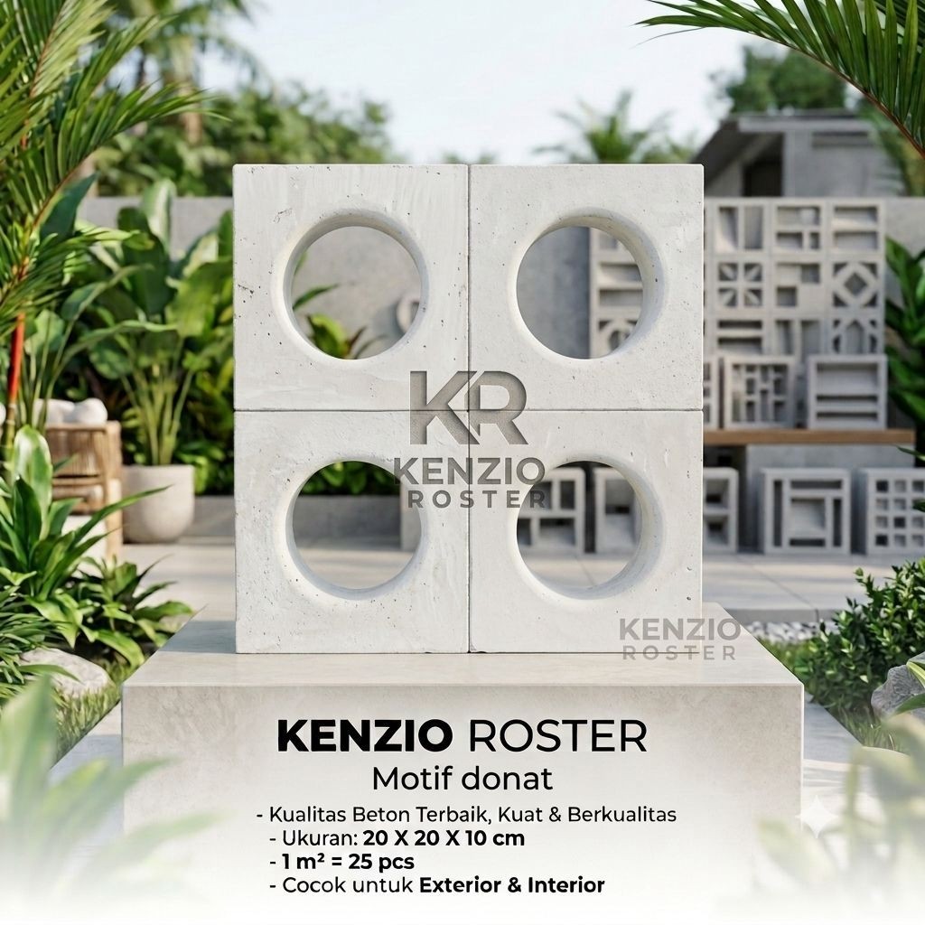Roster Beton Minimalis Motif Donat/Lingkaran Murah
