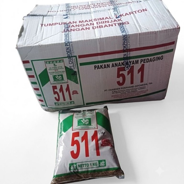 GROSIR PAKAN AYAM 511 SATU DUS KEMASAN 1KG