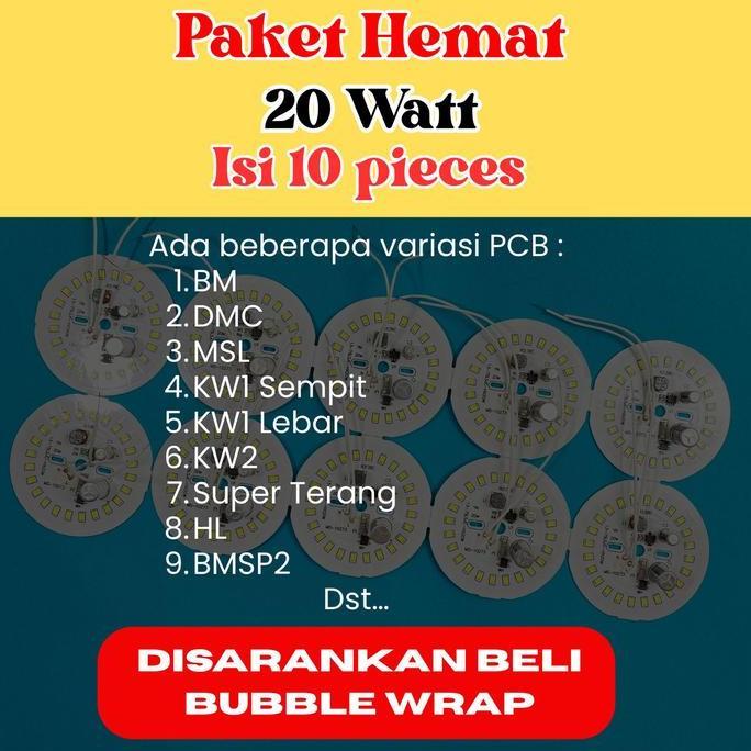 Paket Hemat 20 Watt Pcb Ac Mata Led - Pcb Mata Lampu Led Ac Tanpa Driver 20W