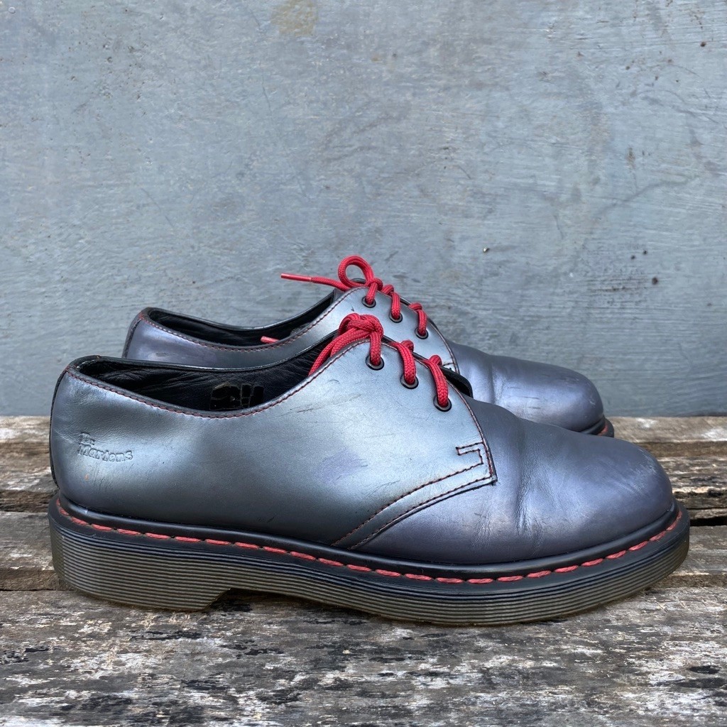 Dr Martens 1461 silver red stitch