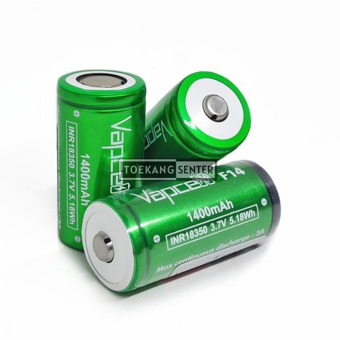 TEFILAAH - BATERAI 18350 F14 1400MAH HIGH CAPACITY BATTERY SENTER LED MINI VPCELL