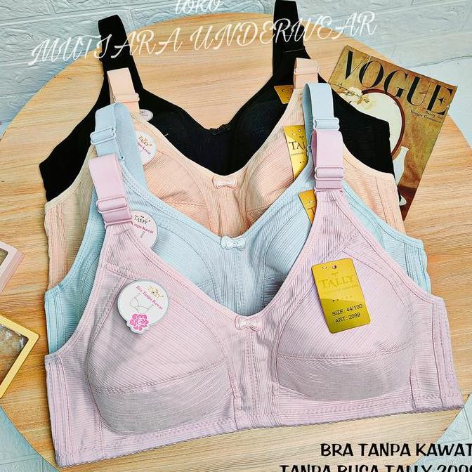 Big Size Bra / Bra Jumbo Tally 2099 Tanpa Kawat Tanpa Cup Busa Ukuran 38-44 Cup D