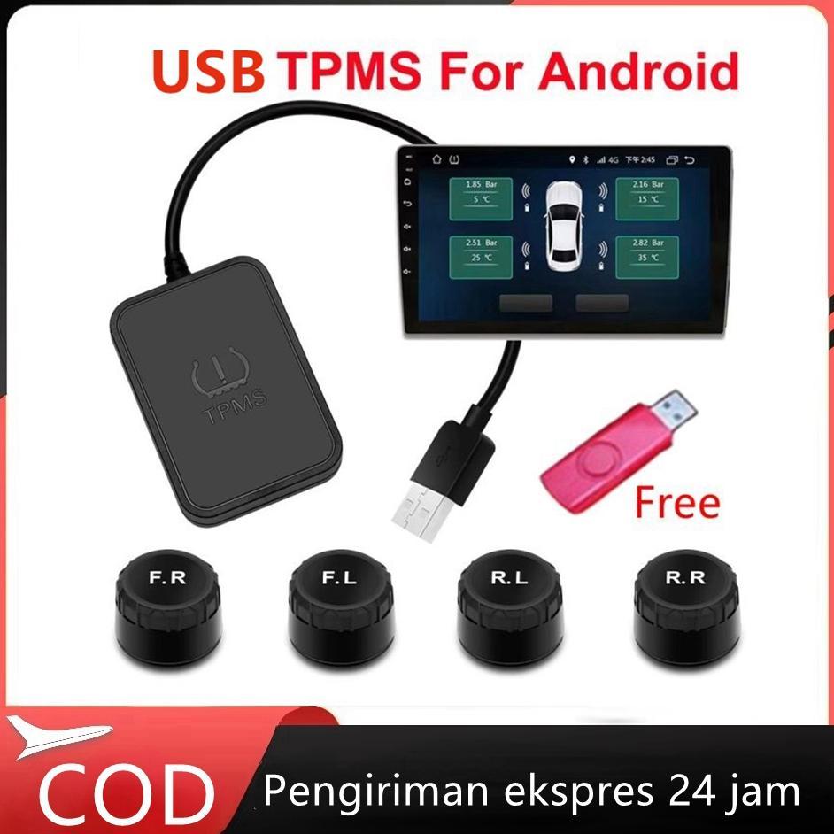 Sistem Pemantauan Tekanan Ban USB TPMS Android untuk Navigasi Mobil Radio DVD Player Dengan Deteksi 