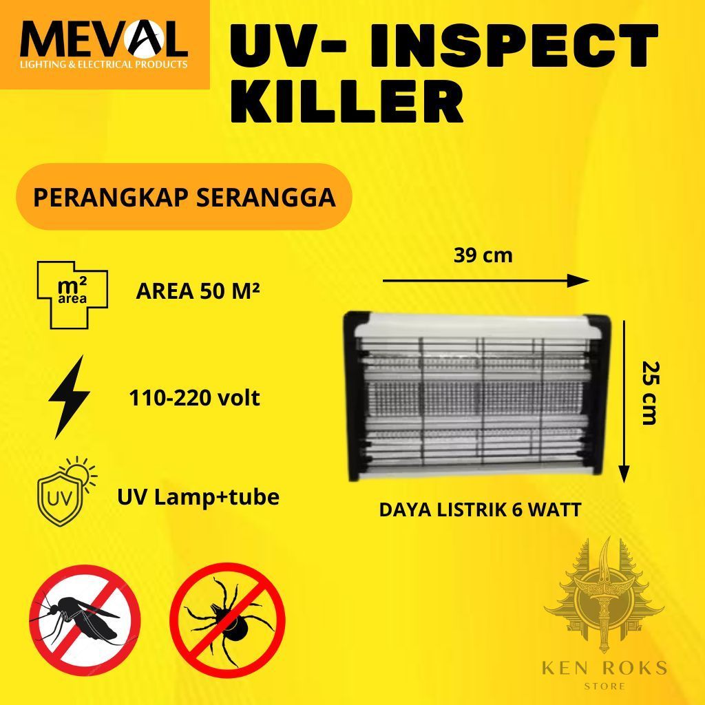 Meval Perangkap Nyamuk & Serangga Ramah Lingkungan / Insect Killer Meval 6 Watt 50m