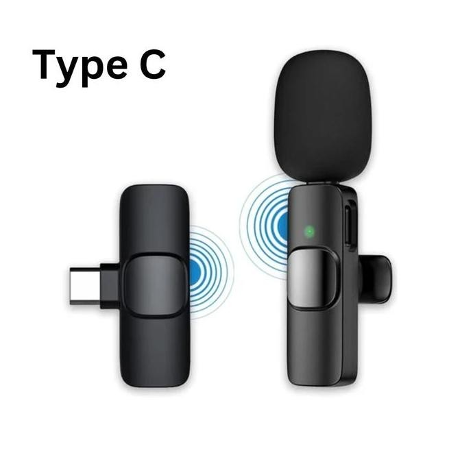 Quinton Mic Wireless K8 Type-C Clip-On 1 Mic Rechargeable Mikrofon Nirkabel Praktis Kualitas Suara J