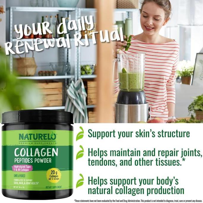 NATURELO - Collagen Peptides Powder - Unflavored