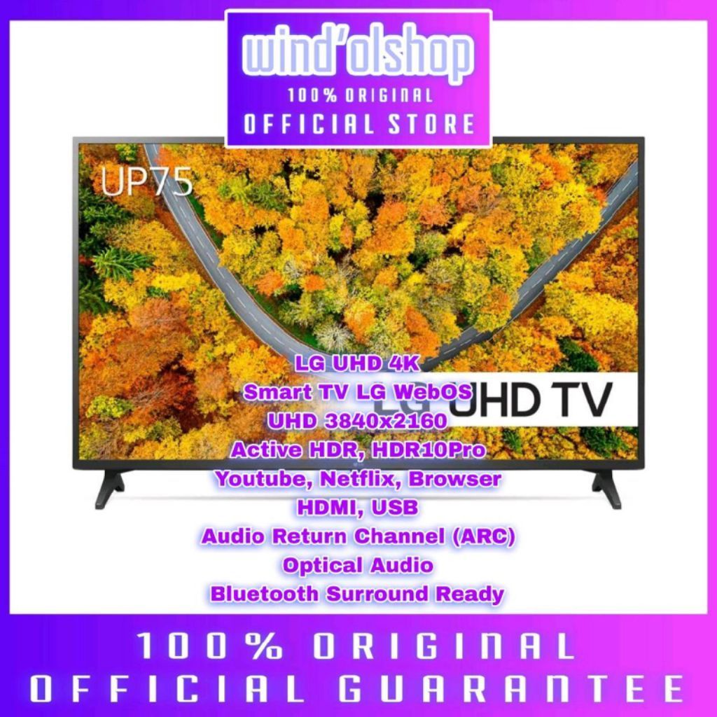 LG 55UP7500PTC Smart TV 4K UHD HDR10 55UP7500 55 inch, 55UP75 Thinq Ai