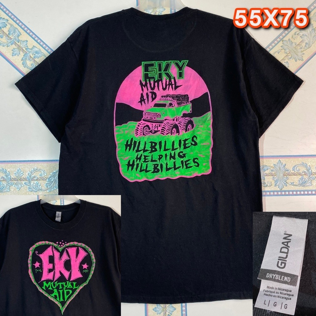 Kaos Band Graphic Truck Gildan DryBlend original Hitam Size L Unisex Second