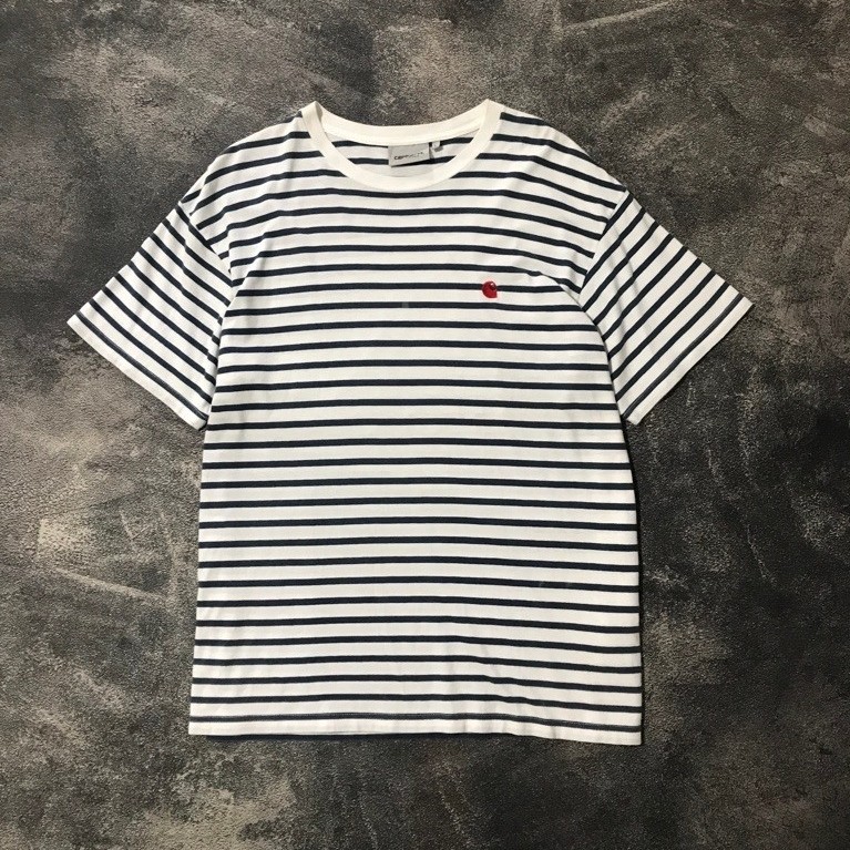 CARHART WORK IN PROGRESS S/S CHAMP STRIPED T-SHIRT SECOND LIKE NEW