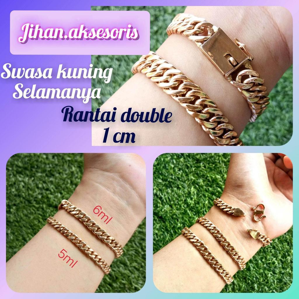 Aksesoris Perhiasan Gelang Rantai Swasa ( Kuning Selamanya )