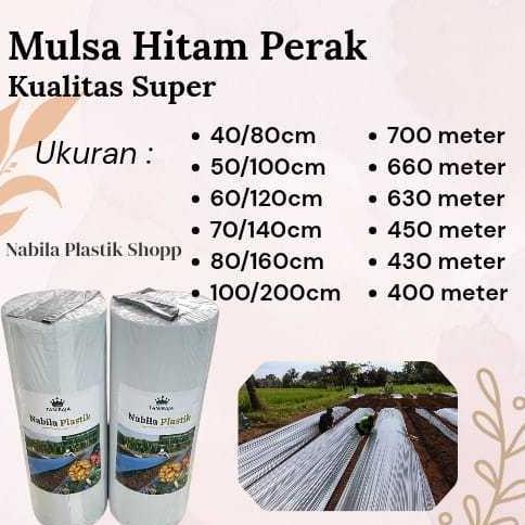 Mulsa Hitam Perak Nabila Plastik 1 Roll Kualitas Super 18kg