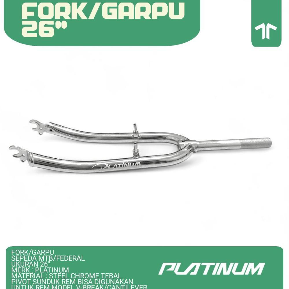 Fork Garpu Sepeda Federal/MTB 26 Standart Drat Steel Chrome Platinum