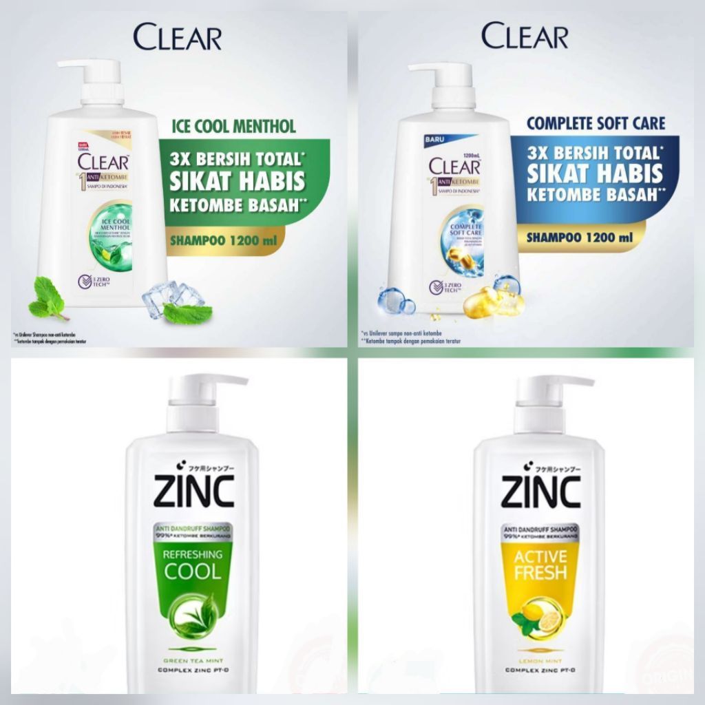 1200 ml Clear Shampoo Zinc 680 ml