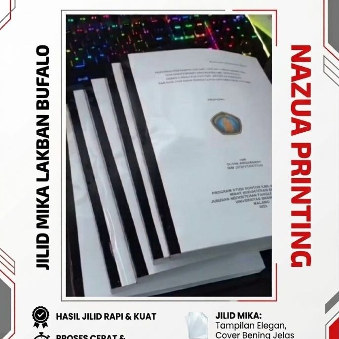 Jilid Mika Bening Clear & Buffalo A5 A4 B5 F4 buku makalah magang skripsi laporan