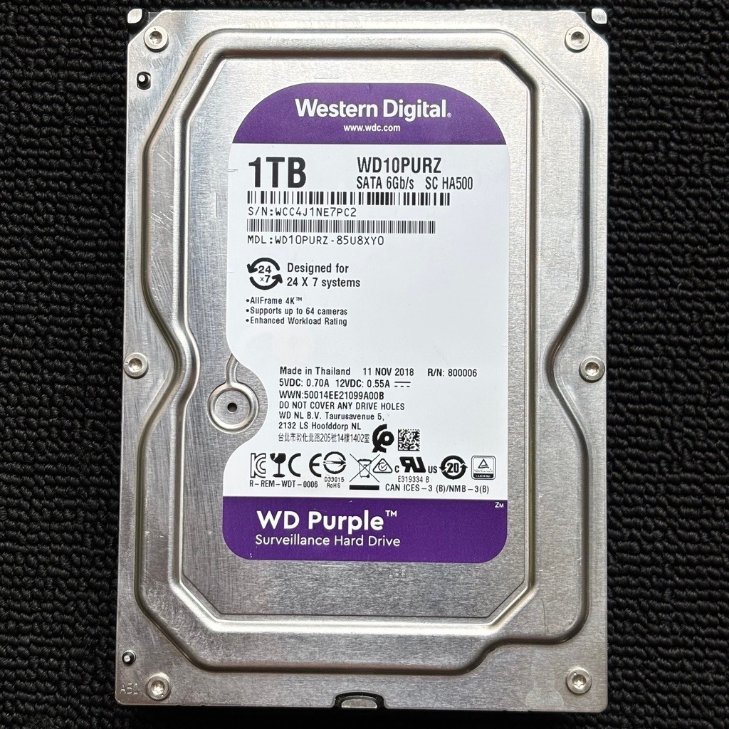 HARDDISK KOMPUTER  WD PURPLE 1TB SENTINEL 100%